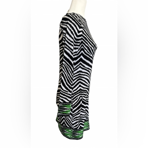Michael Kors Zebra Print Stretch Jersey Shirt Dress Sz P Small Black White - Picture 2 of 7